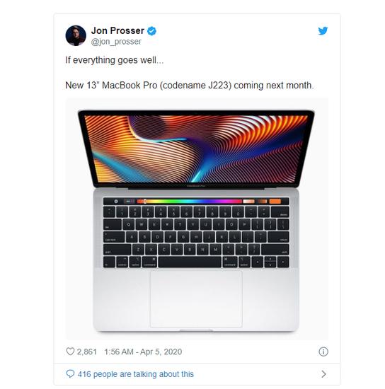13寸MacBook Pro 将升级为14寸，下月发布