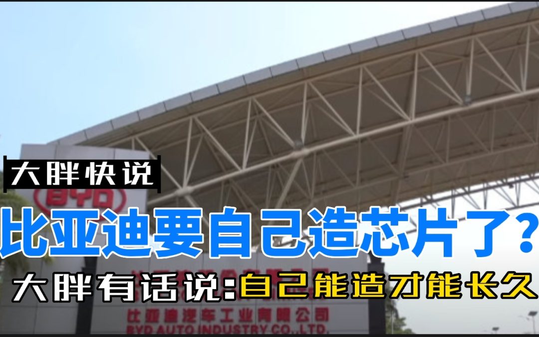 大胖快说|比亚迪开始造芯 国产均入局芯片制造