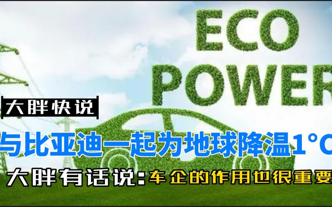 大胖快说|与比亚迪一起为地球降1°C