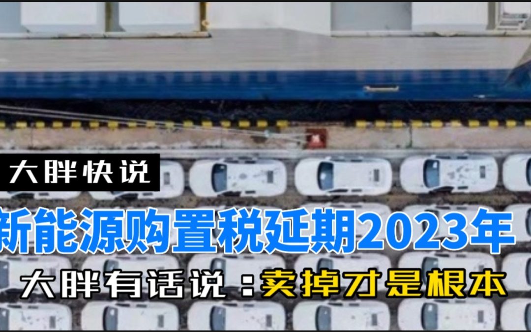 大胖快说|新能源汽车购置税延期至2023年
