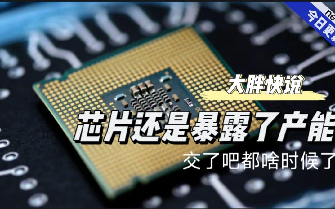 大胖快说|芯片厂家产能存量趋稳 车企能否恢复交付