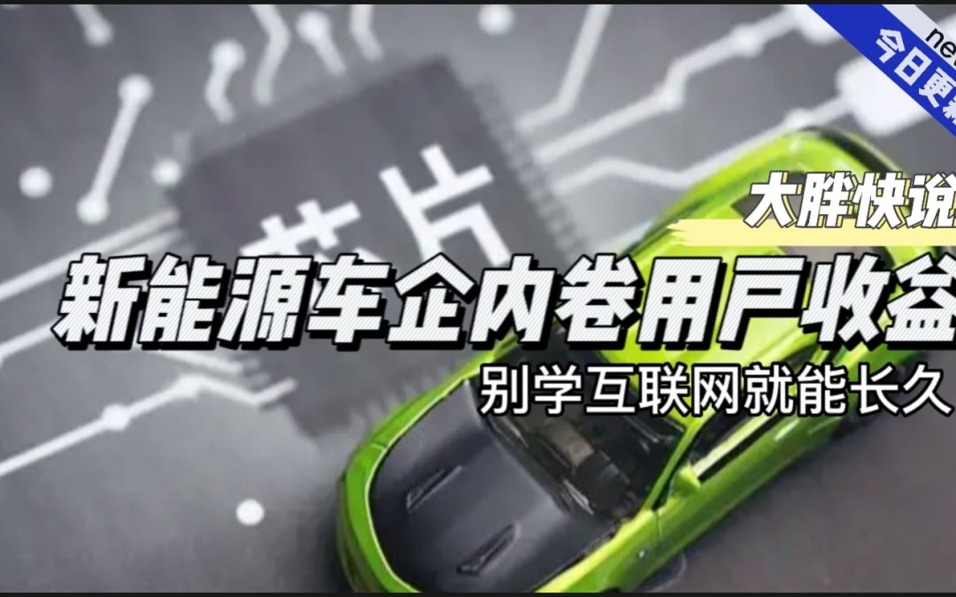 大胖快说|国内车企内卷为那般 不学互联网才能良性发展