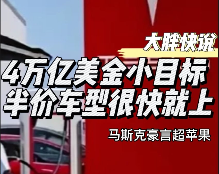 大胖快说|马斯克说4万亿美金小目标 轻松超越苹果