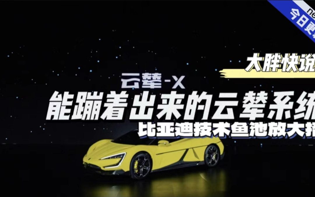 大胖快说|比亚迪技术鱼池放大招 能蹦出来的云辇系统