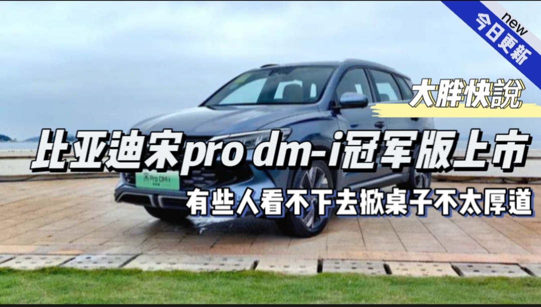 大胖快说|比亚迪宋proDM-i冠军版上市 逼得同行掀桌子