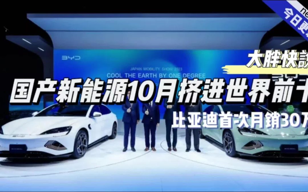 大胖快说|月销30万的比亚迪 挤进全球销量前十