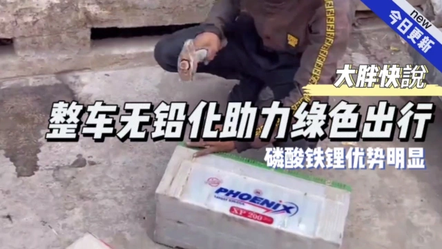 大胖快说|无铅化助力绿色出行 磷酸铁锂优势明显