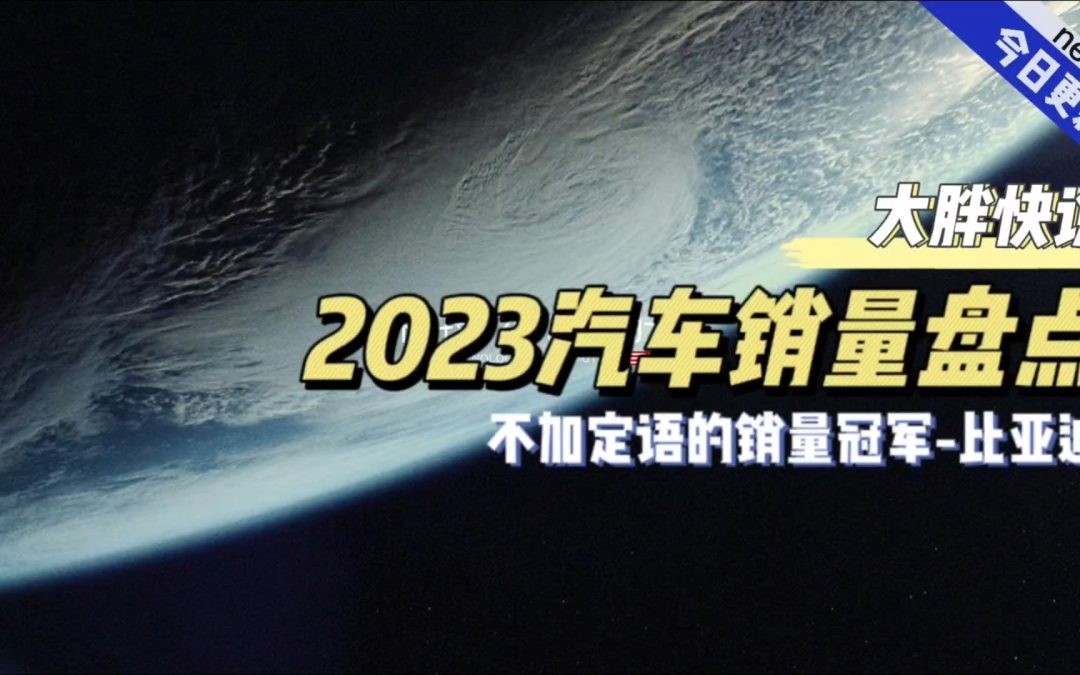 大胖快说|2023销量大盘点 不加定语的销量冠军-比亚迪
