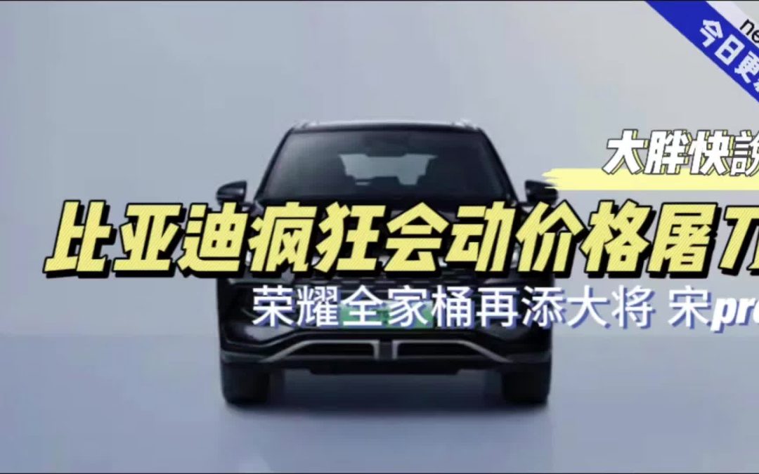 大胖快说|比亚迪宋pro也来参战 荣耀全家桶再添大将