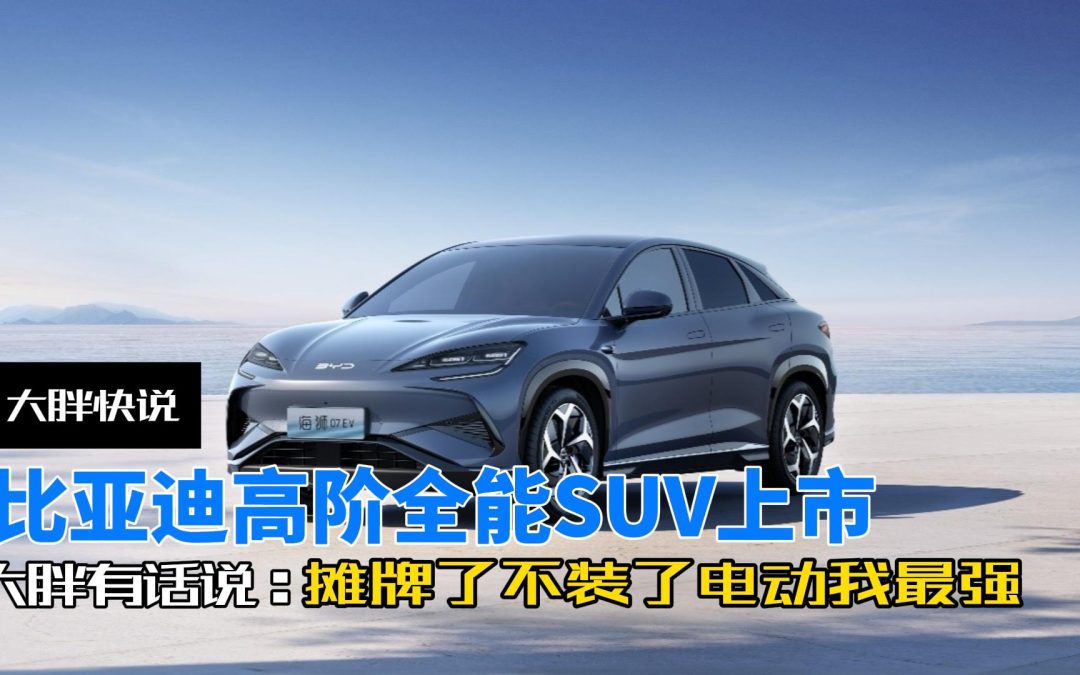 大胖快说|比亚迪高阶全能SUV上市 海狮07EV爆技术鱼池