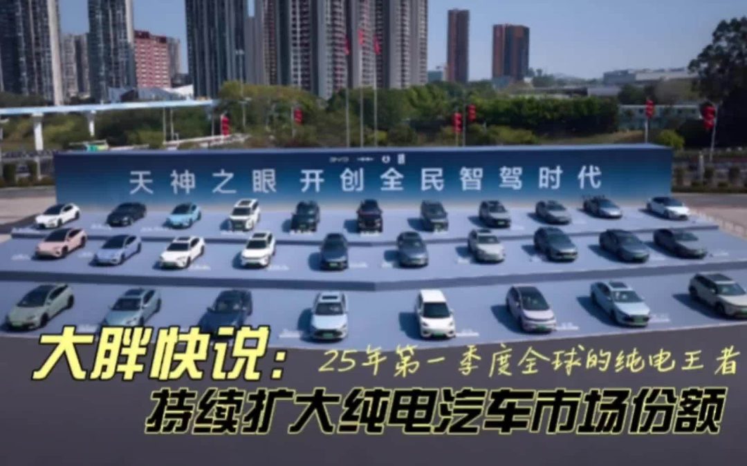 大胖快说 25年第一季度全球的纯电王者 持续扩大纯电汽车市场份额