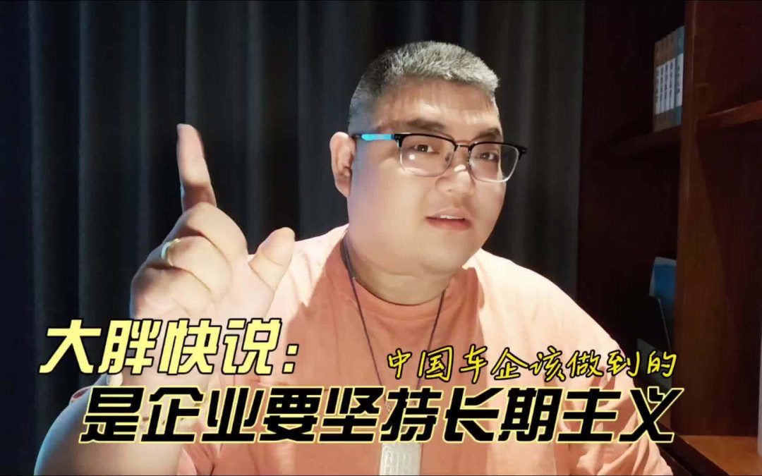 大胖快说 中国车企该做到的是企业要坚持长期主义