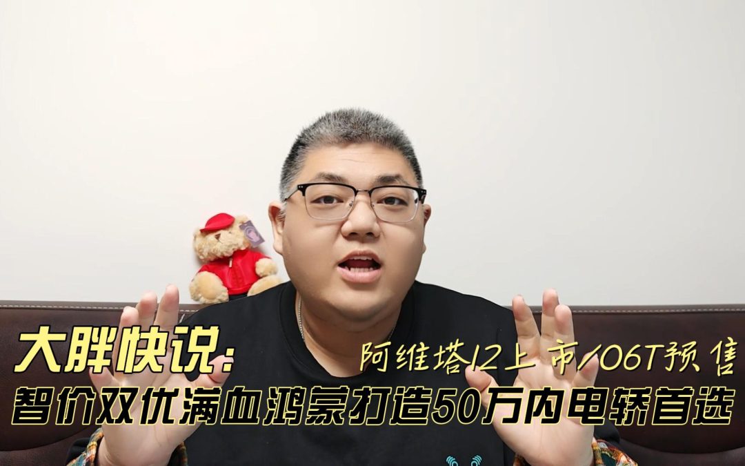大胖快说 阿维塔12上市06T预售 智价双优满血鸿蒙